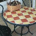 tiled round table--full view