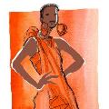 orange dress -- 035